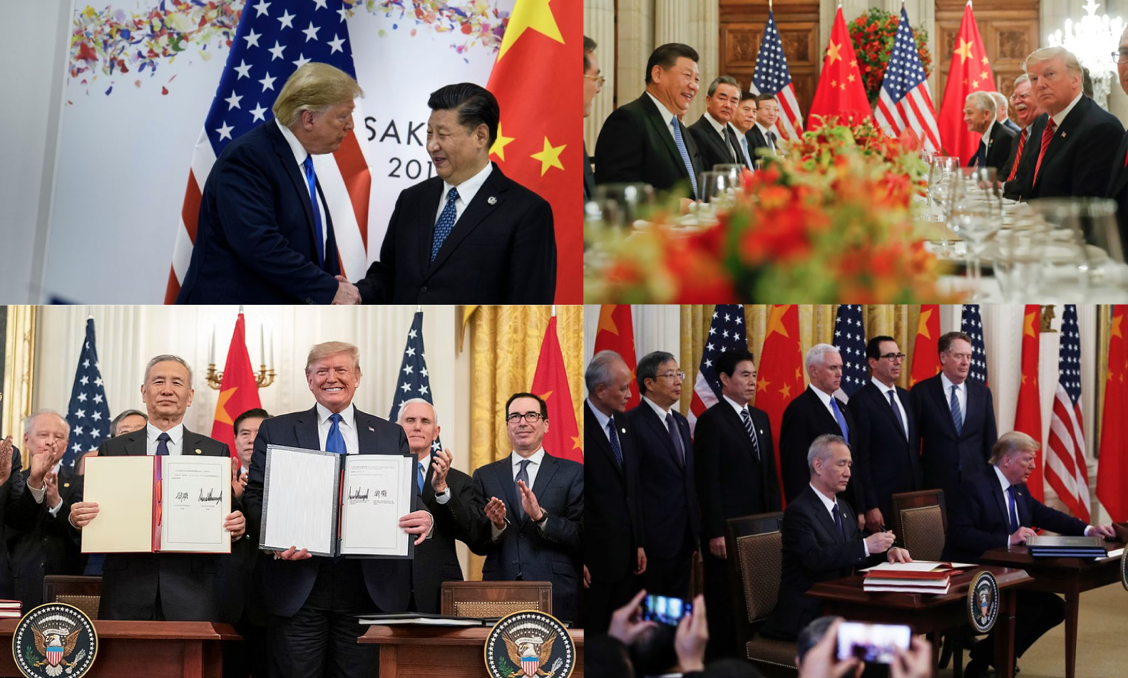 Center Image of Phase One trade agreement with China Xi Jinping